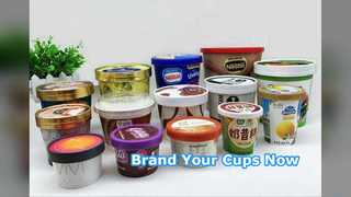 Custom Ice Cream Cups Brand Logo Printing