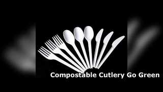 Ensemble de couverts écologiques compostables résistants à la chaleur à emporter