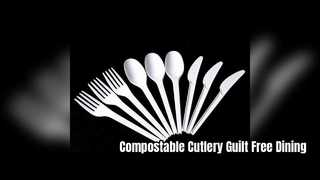 Eco Cutlery Set 100 Compostable Heat Resistant