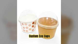 Custom Yogurt Ice Cream Cups Leak Proof Eco Friendly