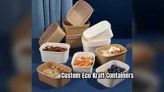 Custom Kraft Food Containers Leak Proof Eco Friendly