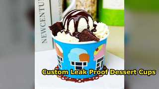 Custom Ice Cream Cups Leak Proof Eco Friendly Takeout Bowls