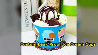 Custom Ice Cream Cups Leak Proof Eco Friendly Takeout Bowls