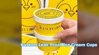 Custom Ice Cream Cups Leak Proof Dessert Containers