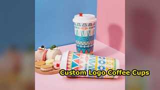 Ethnic Style Coffee Cups Custom Logo Printing
