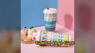Ethnic Style Coffee Cups Custom Logo Hot Cold