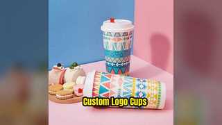 Ethnic Style Coffee Cups Custom Logo Hot Cold