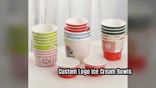Custom Logo Ice Cream Bowls Eco Leak Proof