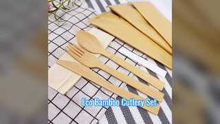 Eco Bamboo Cutlery Set For Takeout Camping