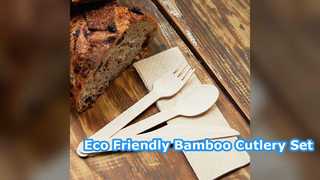 Eco Friendly Bamboo Cutlery Set For Travel And Picnic