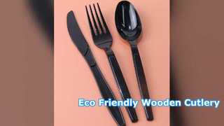Eco Friendly Wooden Cutlery Set Individually Wrapped