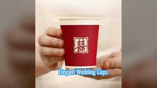 Burgundy Wedding Cups Double Happiness Tea Ceremony