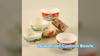 Custom Logo Paper Bowls Leak Proof Takeaway Food Packaging