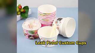 Ice Cream Cups Custom Logo Leak Proof