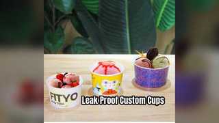 Custom Ice Cream Cups Leak Proof Eco Friendly