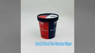 Thick Ice Cream Cups Leak Proof Custom Logo