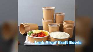 Leak Proof Kraft Bowls for Takeout Delivery