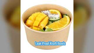 Leak Proof Kraft Bowls Microwave Safe Takeout