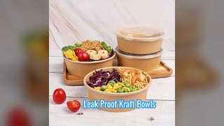 Leak Proof Kraft Bowls Eco Chinese Style Takeaway