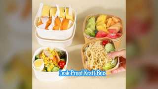 Leak Proof Kraft Meal Box Takeout Food Container