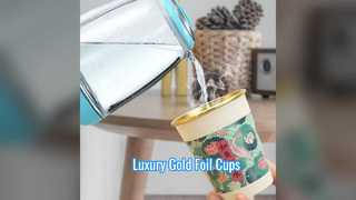 Premium Gold Foil Paper Cups Luxury Customization
