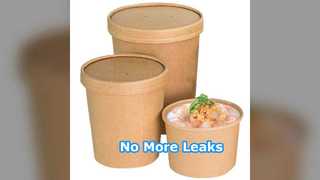 Leak Proof Kraft Food Containers Takeout Packaging