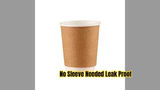 Double Wall Kraft Coffee Cups No Sleeve Needed Leak Proof