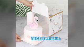 Tall Marble Cake Box Shockproof & Compression Resistant